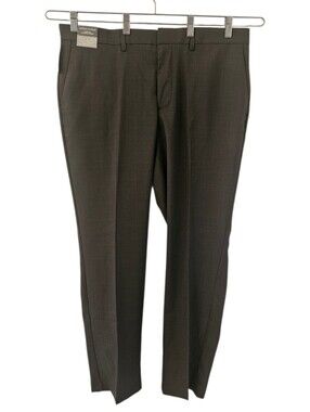 Grey Haggar Men's Wrinkle Free 4-Way Stretch Dress Pants